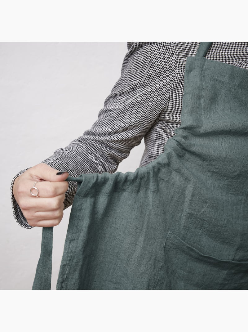 Tablier ajustable – Lin lavé français 160 g/m² – Soline Gris - Kiabi