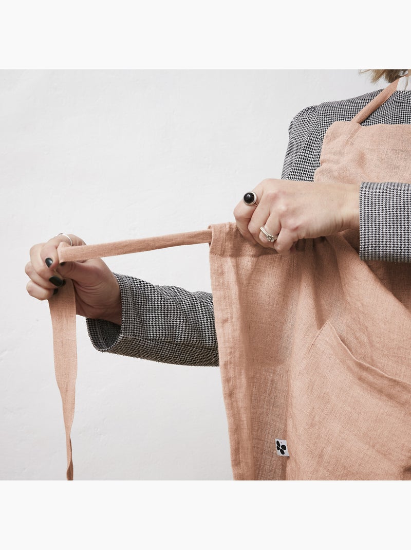 Tablier ajustable – Lin lavé français 160 g/m² – Soline Rose - Kiabi