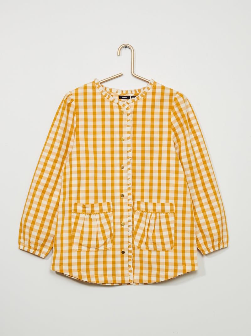Tablier avec imprimé vichy Jaune - Kiabi