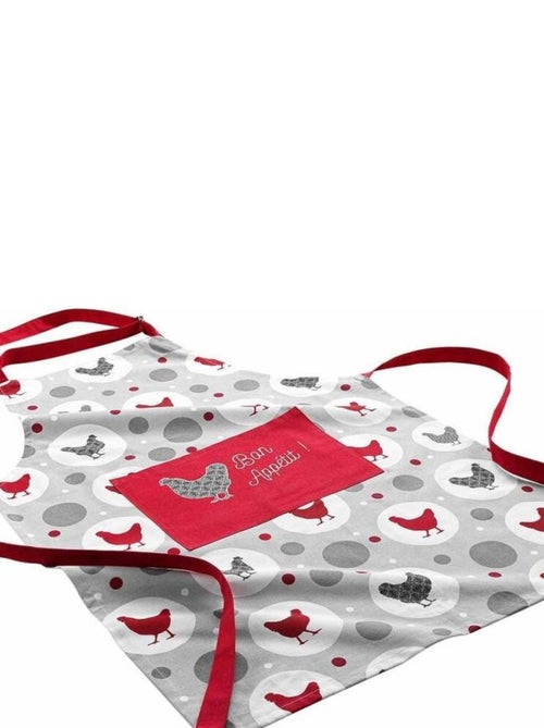 Tablier avec poche 60x84 cm Suzette coton - Kiabi