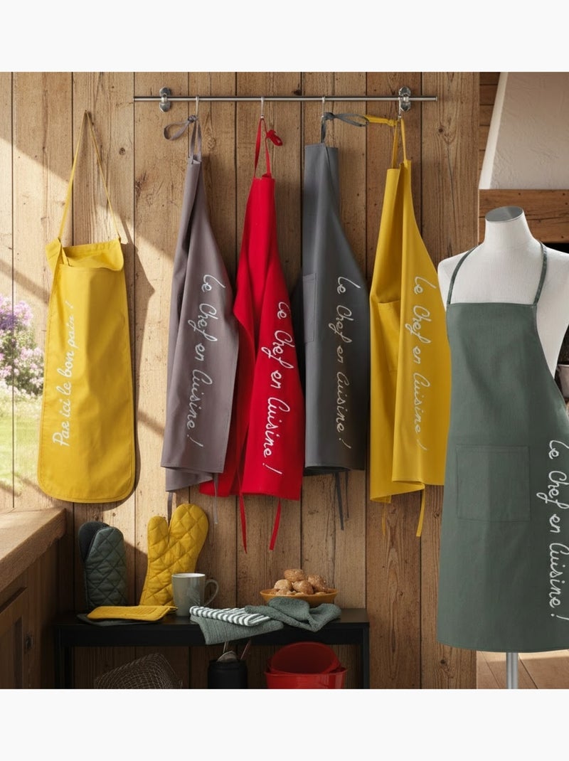 Tablier avec poche Collection brode Cuistot Jaune - Kiabi