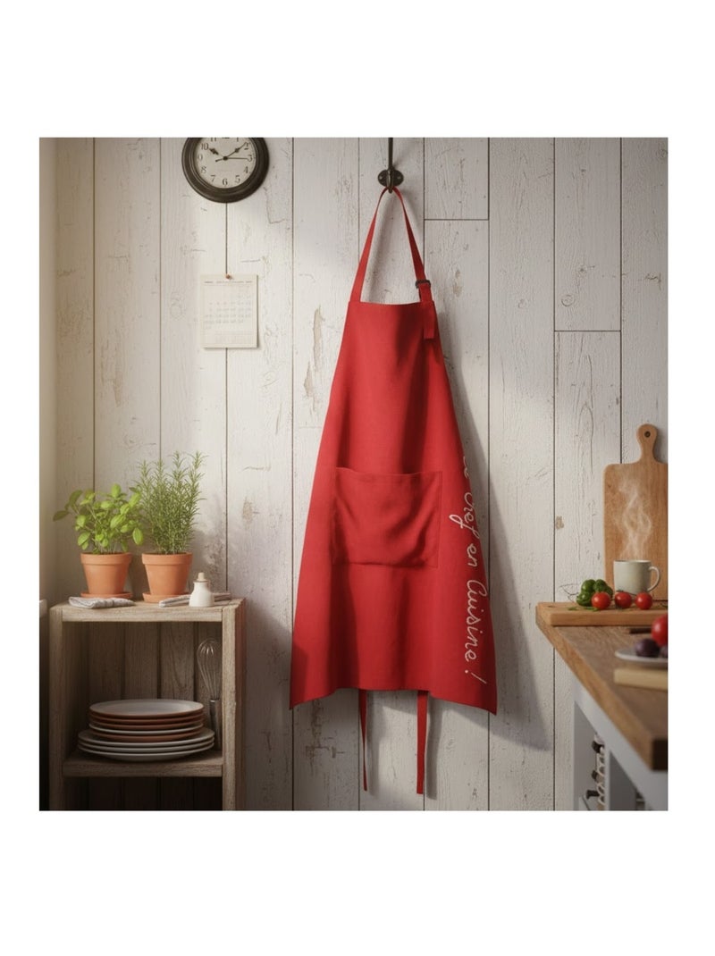 Tablier avec poche Collection brode Cuistot Rouge - Kiabi