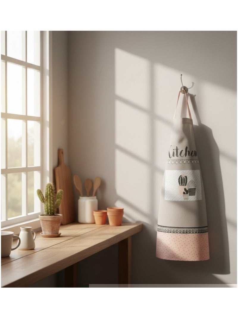 Tablier avec poche Collection Carlota cactus Beige - Kiabi