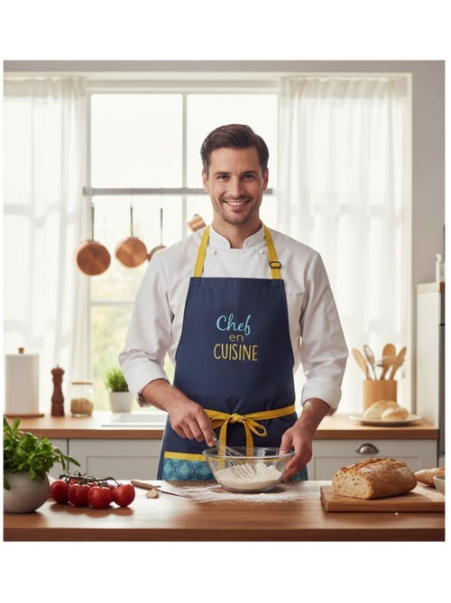 Tablier avec poche Le chef en cuisine - Kiabi