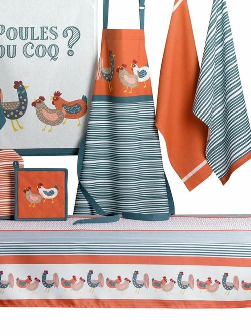 Tablier avec sangle ajustable 80x85 cm Poule ou Coq coton - Kiabi Tablier avec sangle ajustable 80x85 cm Poule ou Coq coton - Kiabi
