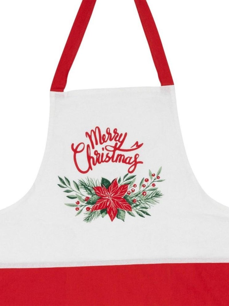 Tablier baies de Noël 60x80 cm coton Rouge - Kiabi