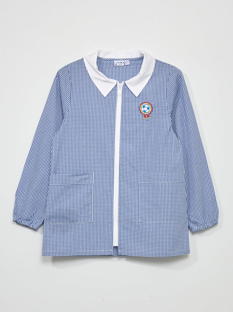 Tablier court 'football' BLEU VICHY - Kiabi