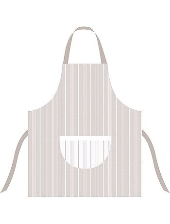 Tablier cuisine rayé écru