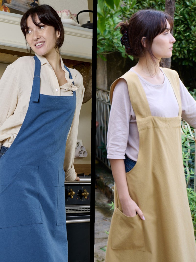 Tablier de cuisine coton HONO Attache japonaise Camel - Kiabi