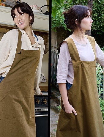 Tablier de cuisine coton HONO Attache japonaise