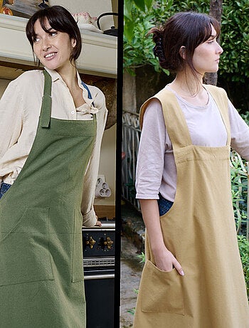 Tablier de cuisine coton HONO Attache japonaise