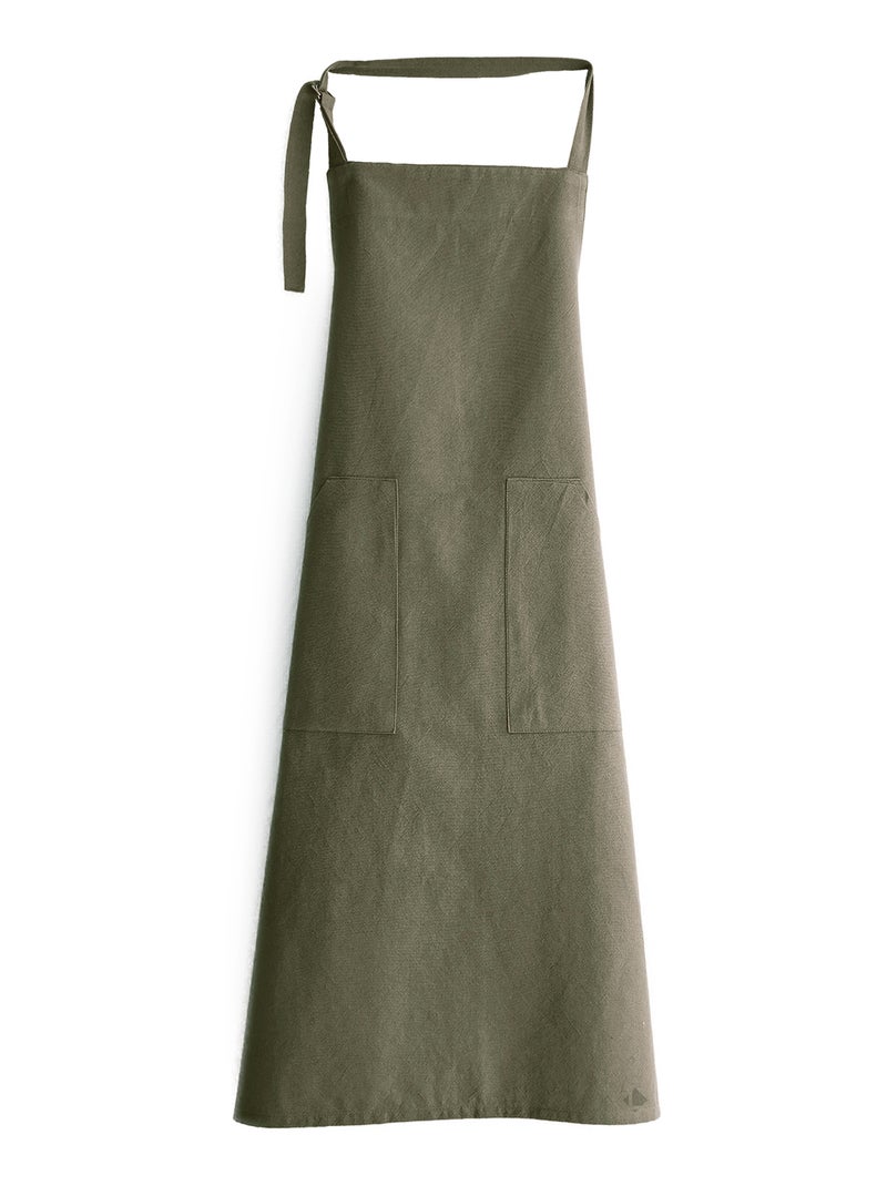 Tablier de cuisine coton HONO Liens à nouer Vert bouteille - Kiabi