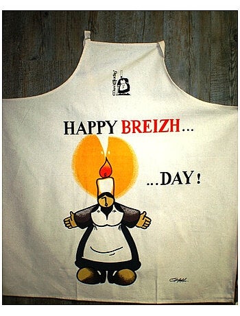 Tablier de cuisine en coton « happy breizh day » – mam goudig – esprit breton