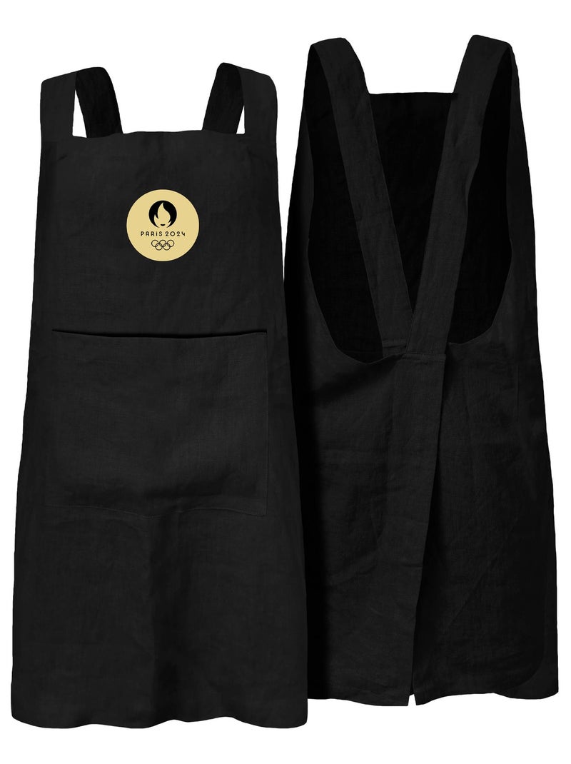 Tablier de cuisine japonais 100% coton, PARIS 2024 JEUX OLYMPIQUES OR Noir - Kiabi