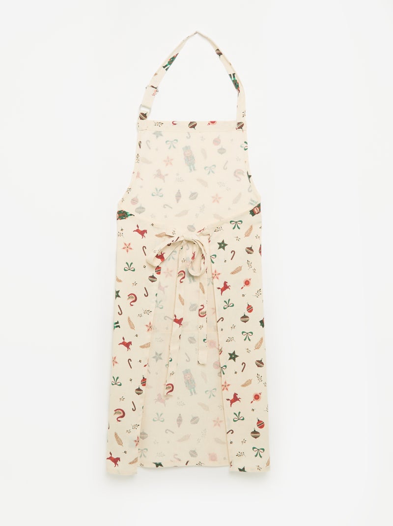 Tablier de cuisine 'Noël' - KIABI Home Ecru - Kiabi