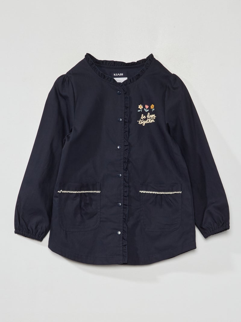 Tablier d'école en tissu Bleu marine - Kiabi