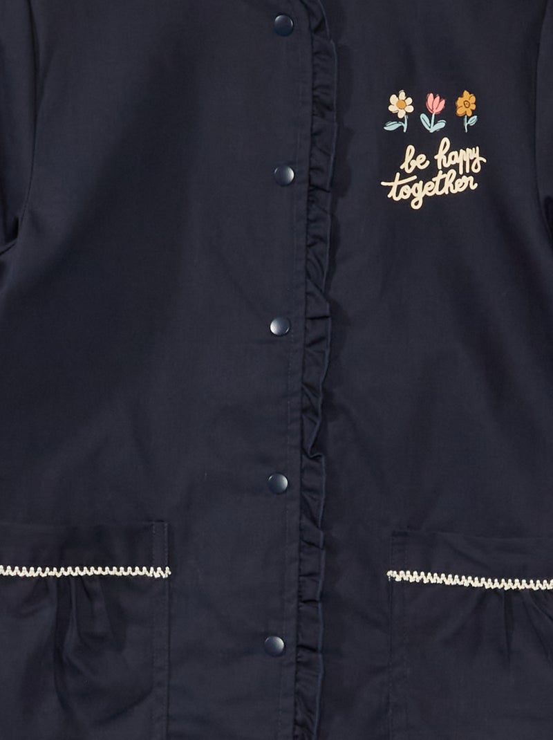 Tablier d'école en tissu Bleu marine - Kiabi