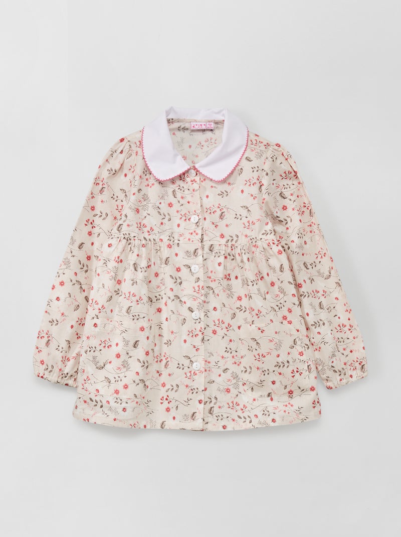 Tablier d’écolier fleuri Beige - Kiabi