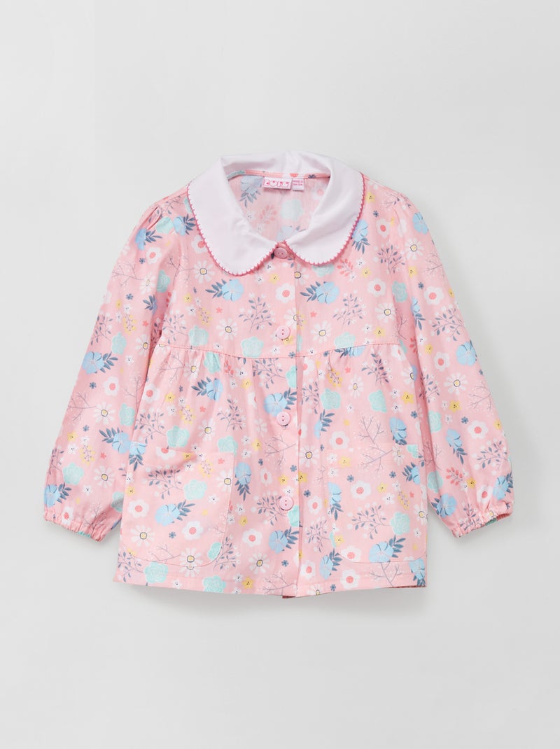 Tablier d’écolier fleuri Rose - Kiabi