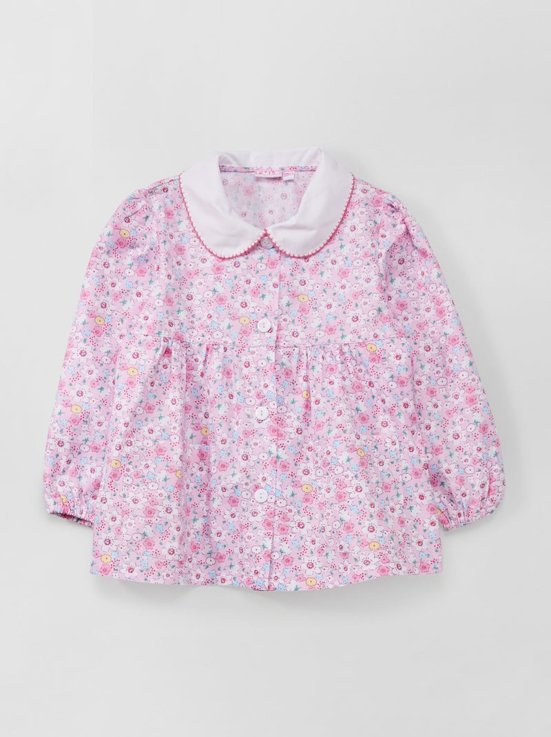 Tablier d’écolier fleuri Rose - Kiabi
