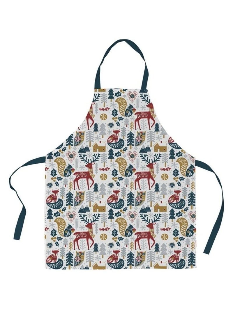 Tablier en coton Animaux d hiver Blanc - Kiabi