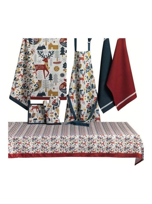 Tablier en coton Animaux d hiver - Kiabi