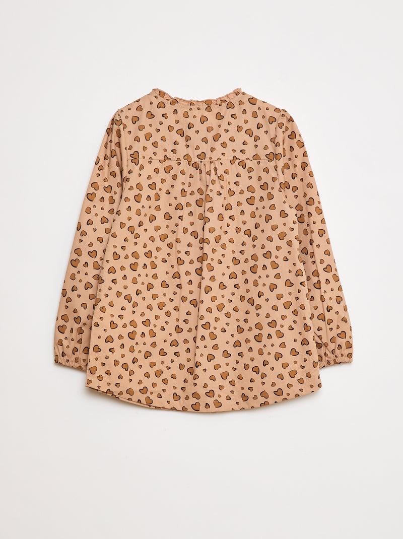 Tablier en popeline à manches longues Beige - Kiabi