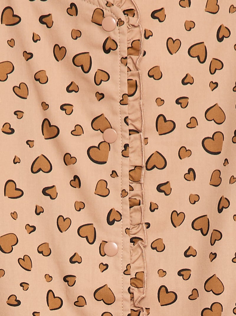 Tablier en popeline à manches longues Beige - Kiabi