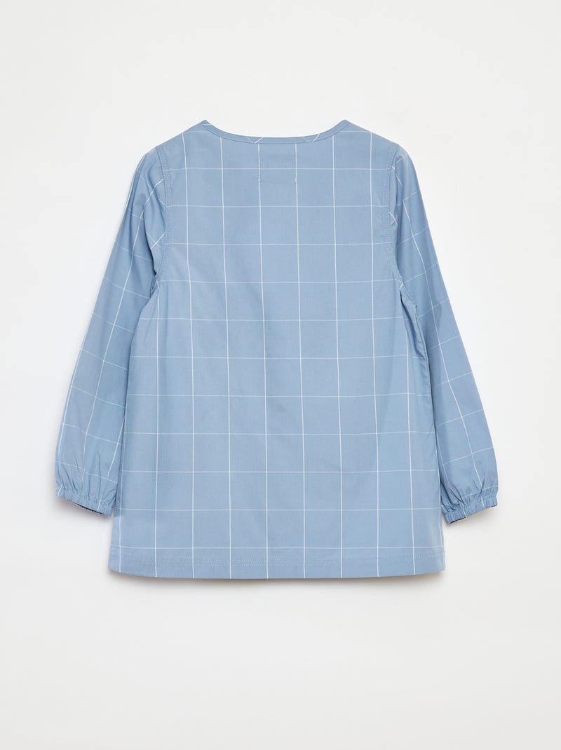 Tablier en popeline à manches longues Bleu - Kiabi