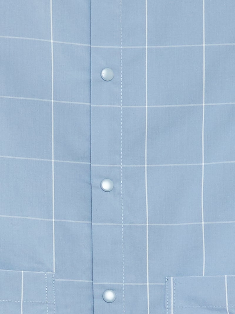 Tablier en popeline à manches longues Bleu - Kiabi