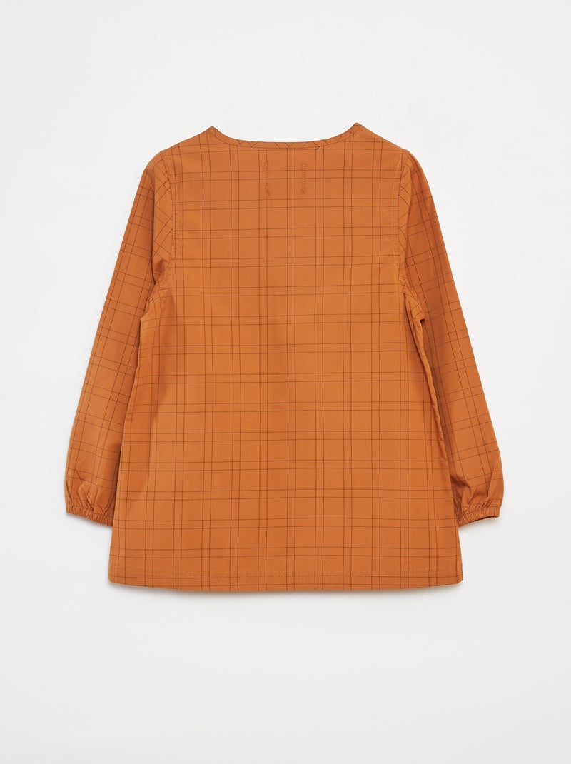 Tablier en popeline à manches longues Marron - Kiabi