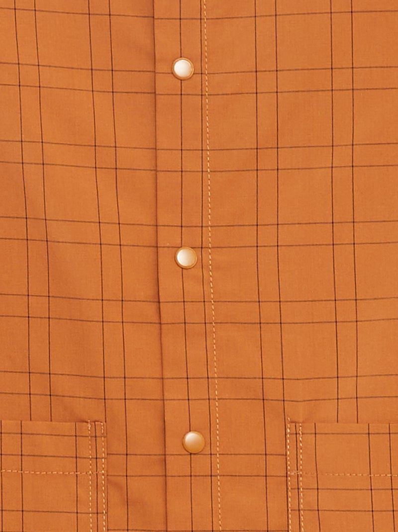 Tablier en popeline à manches longues Marron - Kiabi