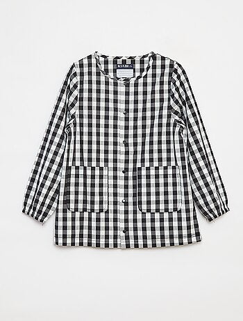 Tablier en popeline à manches longues