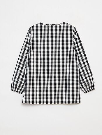 Tablier en popeline à manches longues