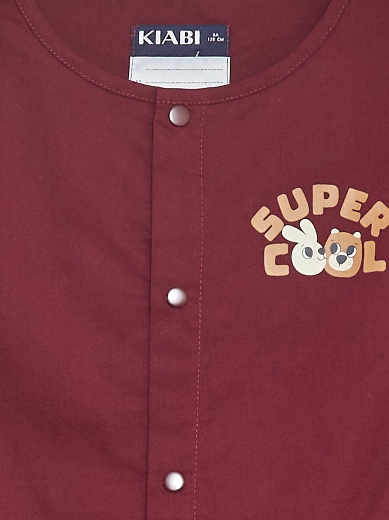 Tablier en popeline à manches longues Rouge - Kiabi