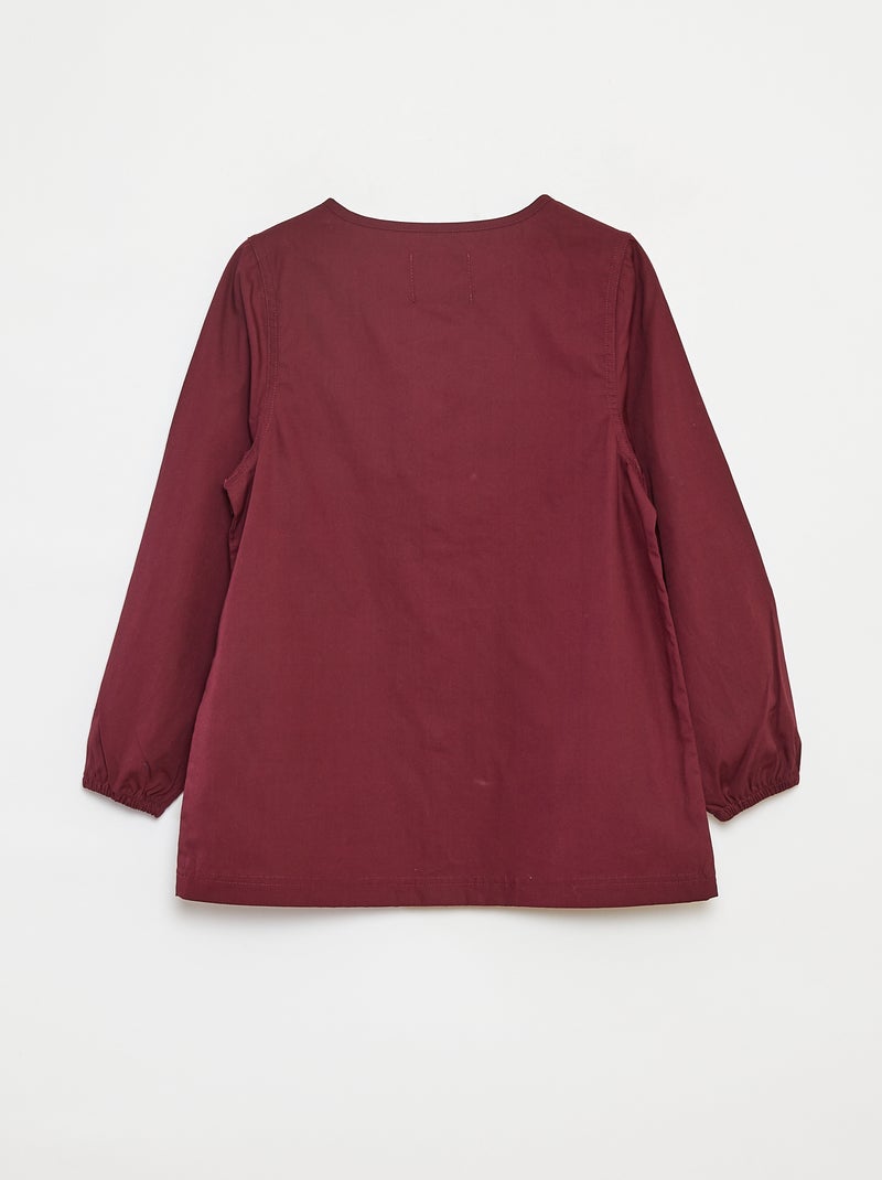 Tablier en popeline à manches longues Rouge - Kiabi