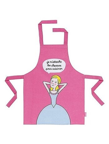 Tablier En Toile Cirée Princesse ''Je M'Attache Les Cheveux''