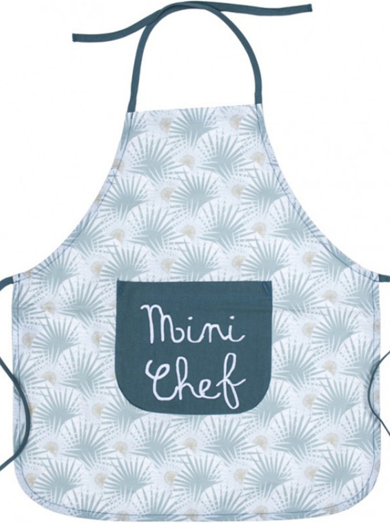 Tablier Enfant En Coton Enduit Palmier Mini Chef (3-6 Ans) Vert d'eau - Kiabi