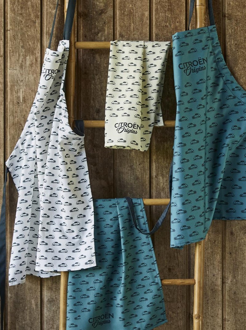 Tablier enfant imprimé en coton, CITROËN ORIGINS Bleu clair - Kiabi