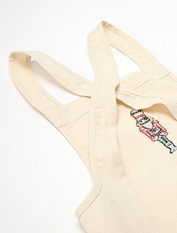 Tablier enfant imprimé Noël en coton 55x49 cm