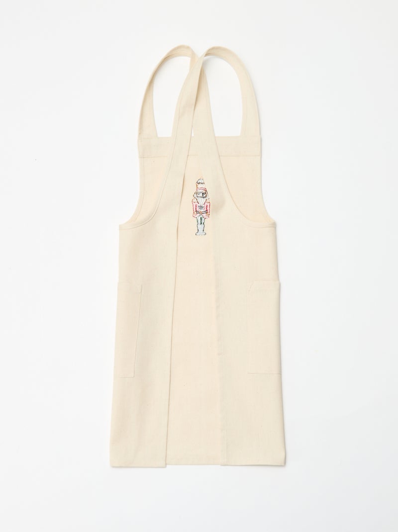 Tablier enfant imprimé Noël en coton 55x49 cm Beige - Kiabi