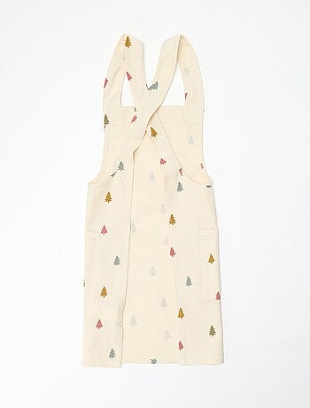 Tablier enfant imprimé Noël en coton 55x49 cm