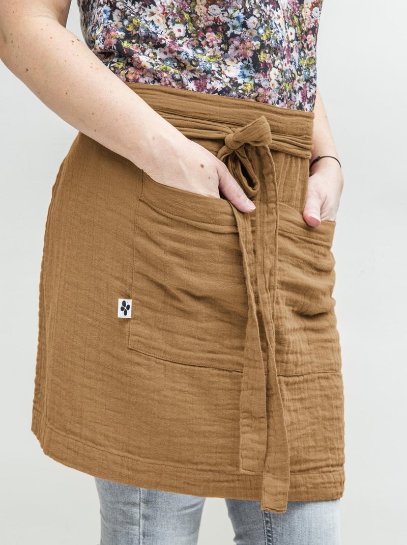 Tablier Gaze de coton Collection Gaia Bleu marine - Kiabi