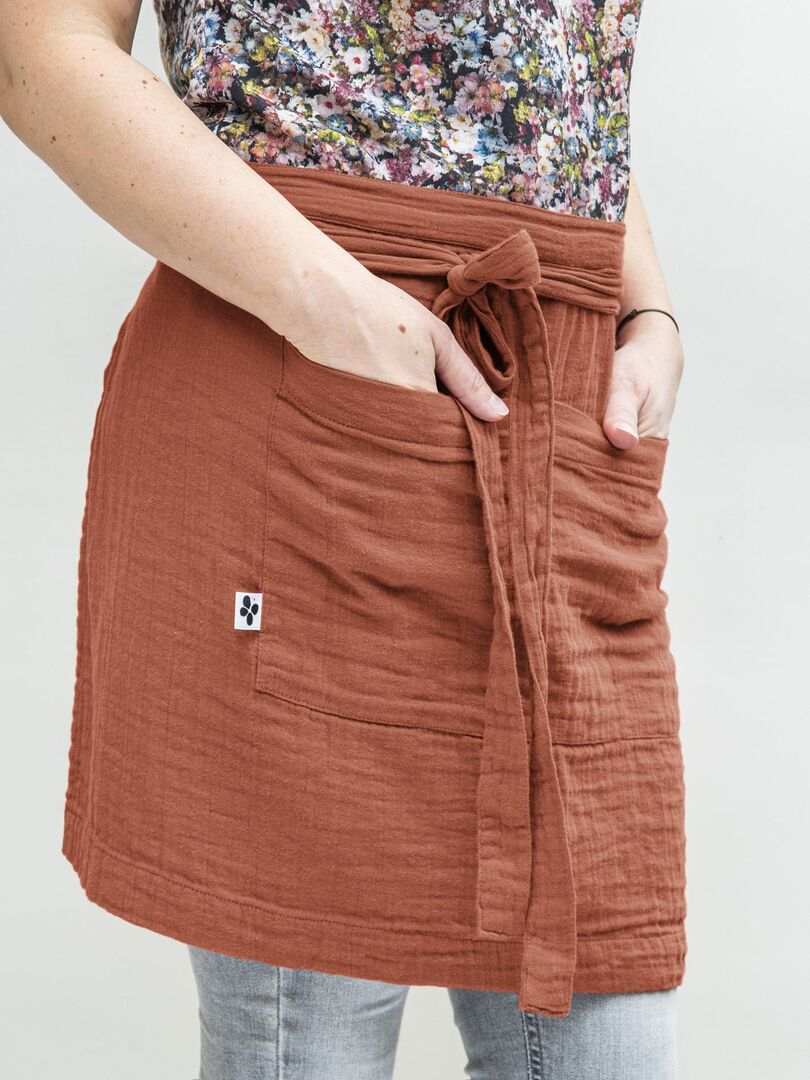 Tablier Gaze de coton Collection Gaia Marron - Kiabi