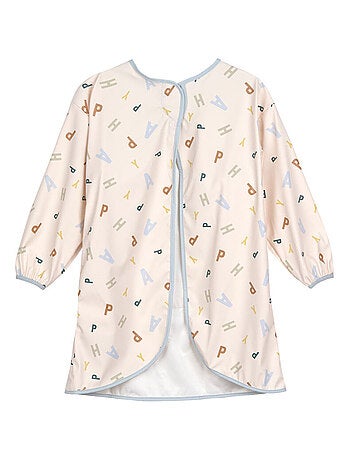 Tablier imperméable manches longues enfants - Happy Fruits bleu clair