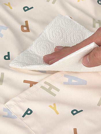 Tablier imperméable manches longues enfants - Happy Fruits bleu clair