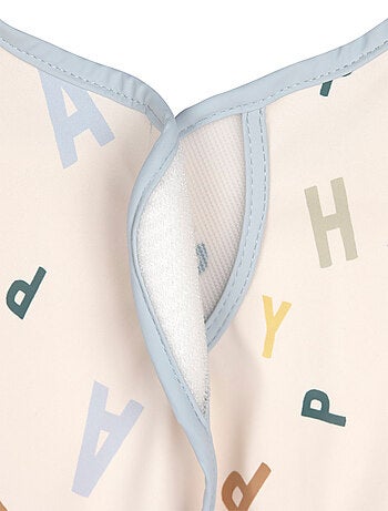 Tablier imperméable manches longues enfants - Happy Fruits bleu clair