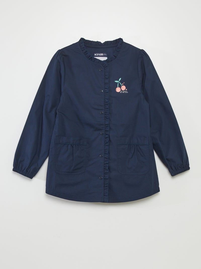 Tablier imprimé avec ouverture boutonnée Bleu marine 'cerise' - Kiabi