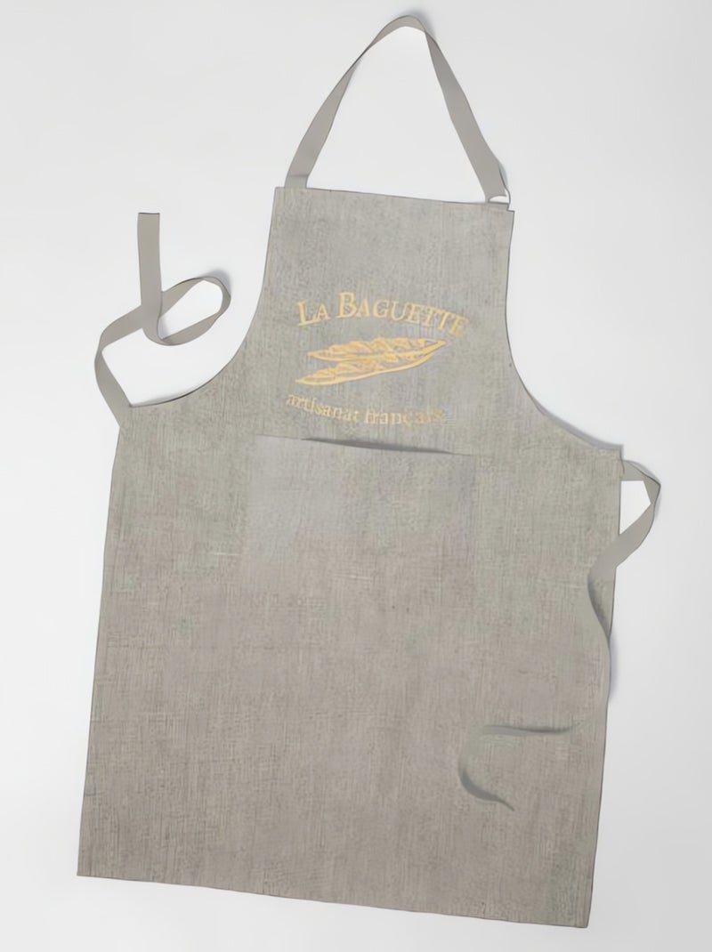 Tablier imprimé en coton BAGUETTE, par Soleil d'ocre Gris - Kiabi