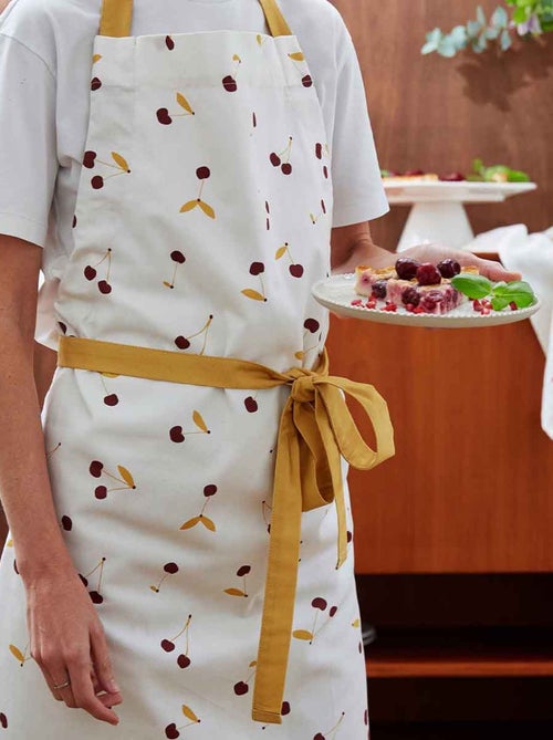 Tablier imprimé en coton, CERISES - Kiabi